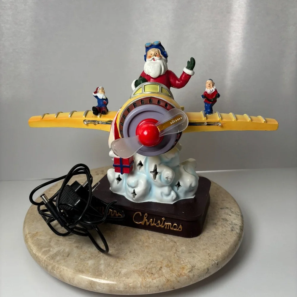 Enchanted Forest Musical Christmas Airplane Santa LED Lights Plays Songs‎